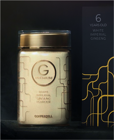 Ginseng root with golden sparkles