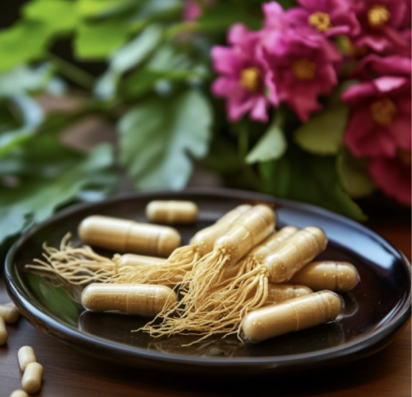 Capsules on a plate with roots